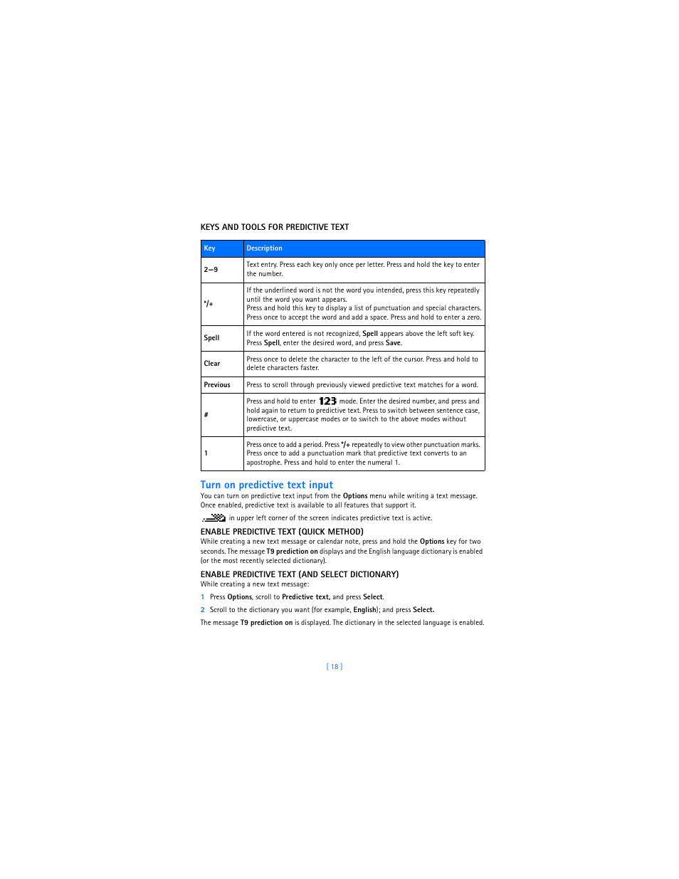 Turn on predictive text input | Nokia 2285 User Manual | Page 25 / 105