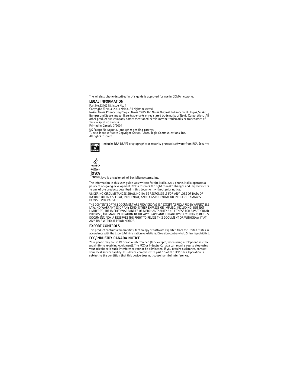 Nokia 2285 User Manual | Page 3 / 105