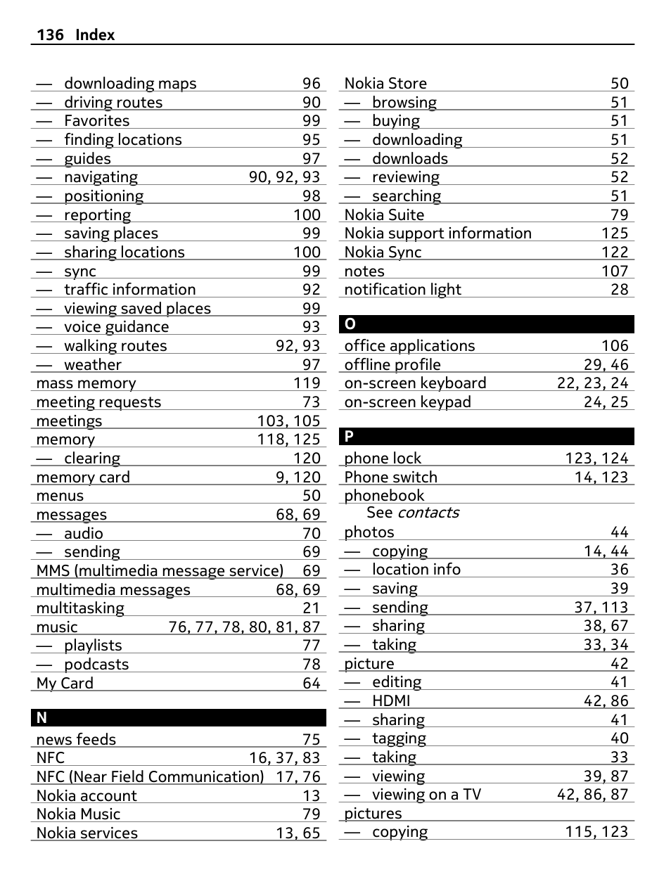 Nokia 808 User Manual | Page 136 / 138
