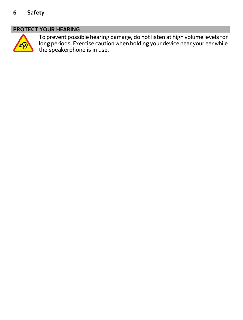 Protect your hearing | Nokia 808 User Manual | Page 6 / 138