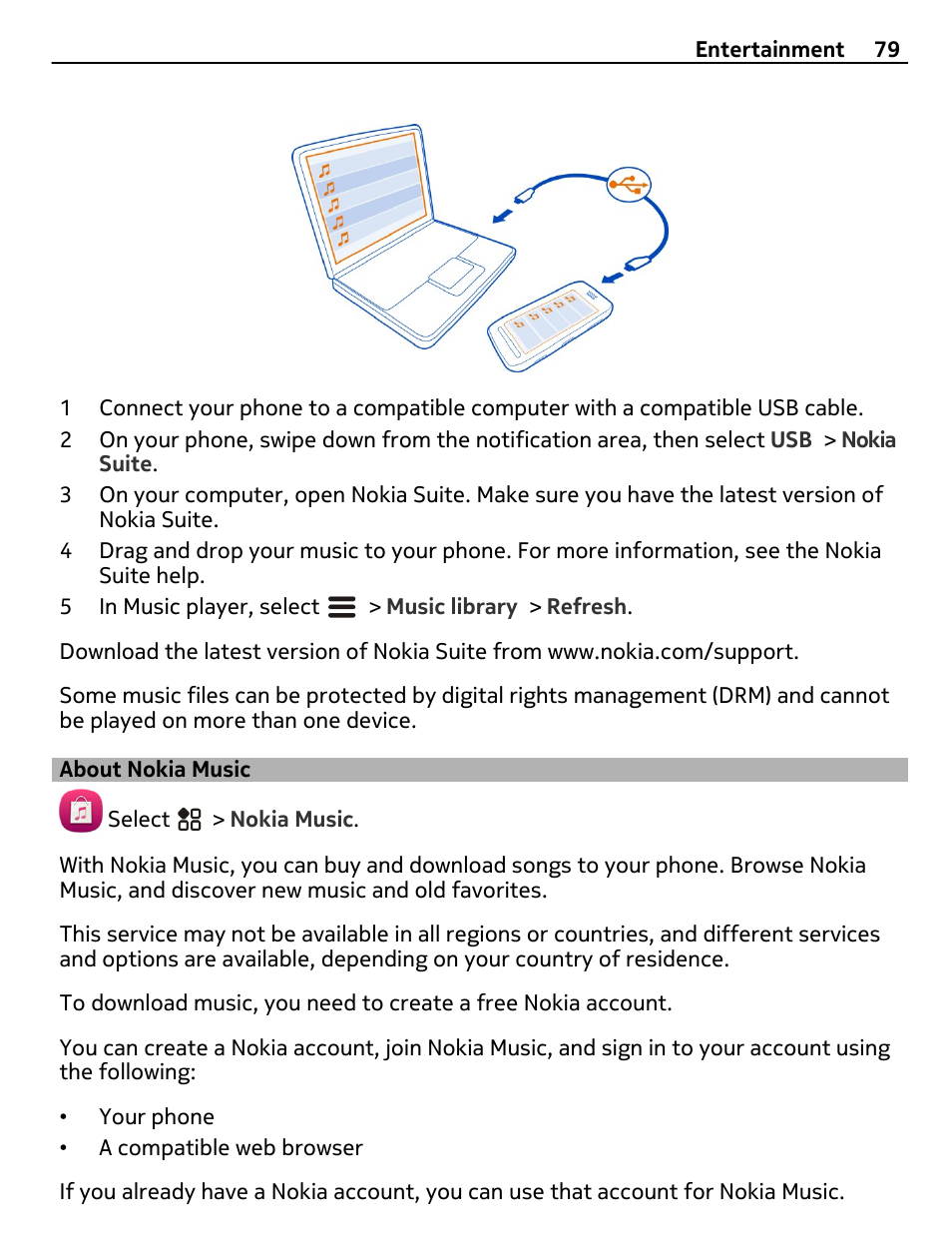 About nokia music | Nokia 808 User Manual | Page 79 / 138