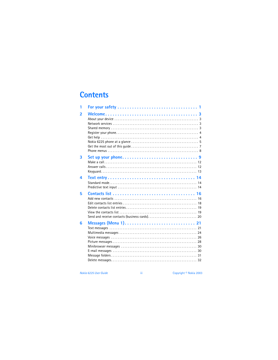 Nokia 6225 User Manual | Page 4 / 201