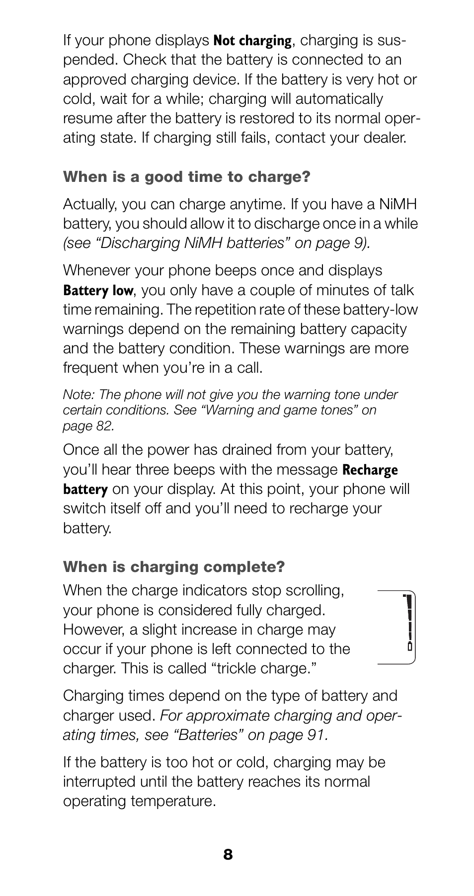 When is a good time to charge | Nokia 6190 User Manual | Page 10 / 112