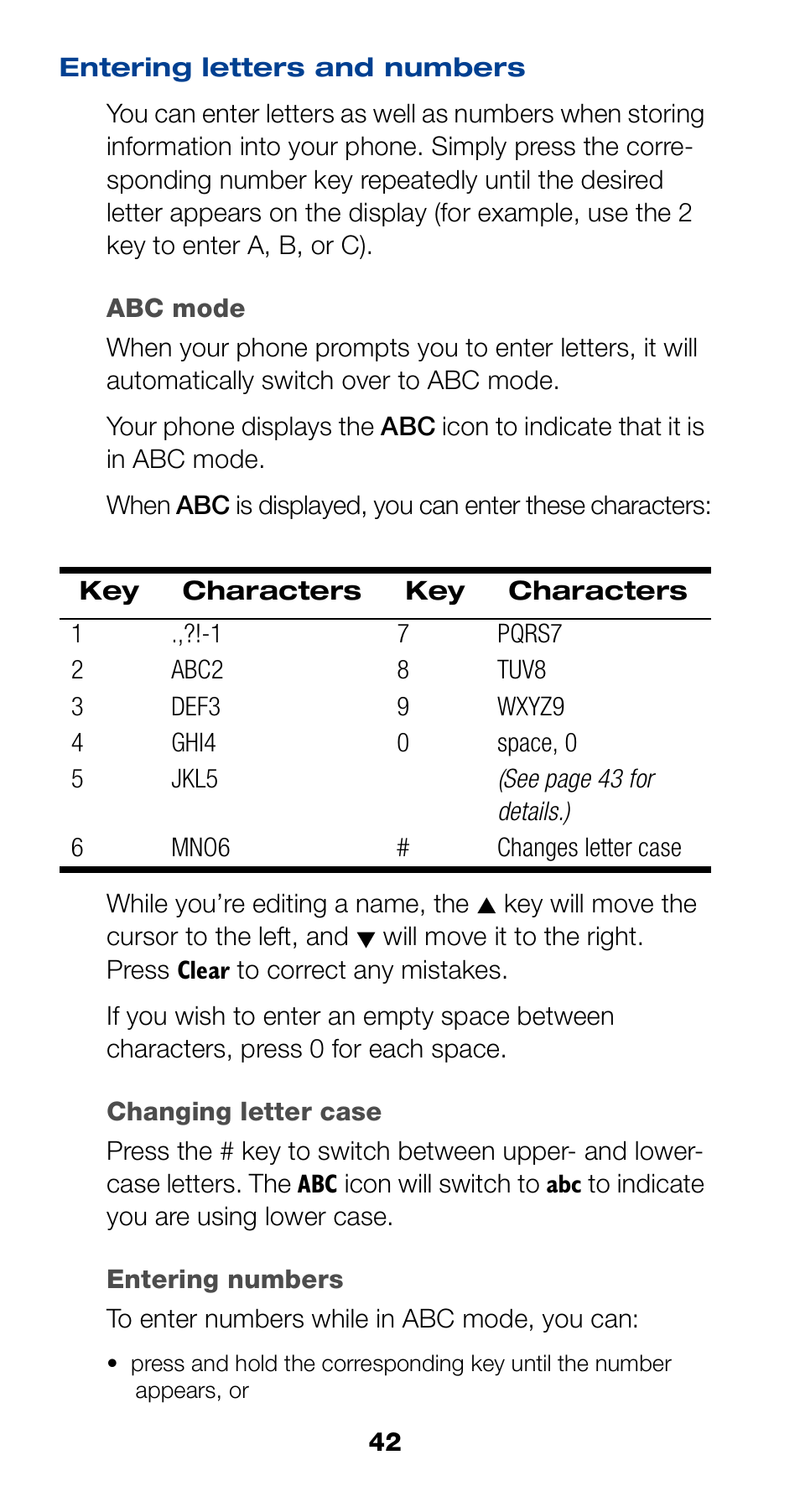 Entering letters and | Nokia 6190 User Manual | Page 44 / 112