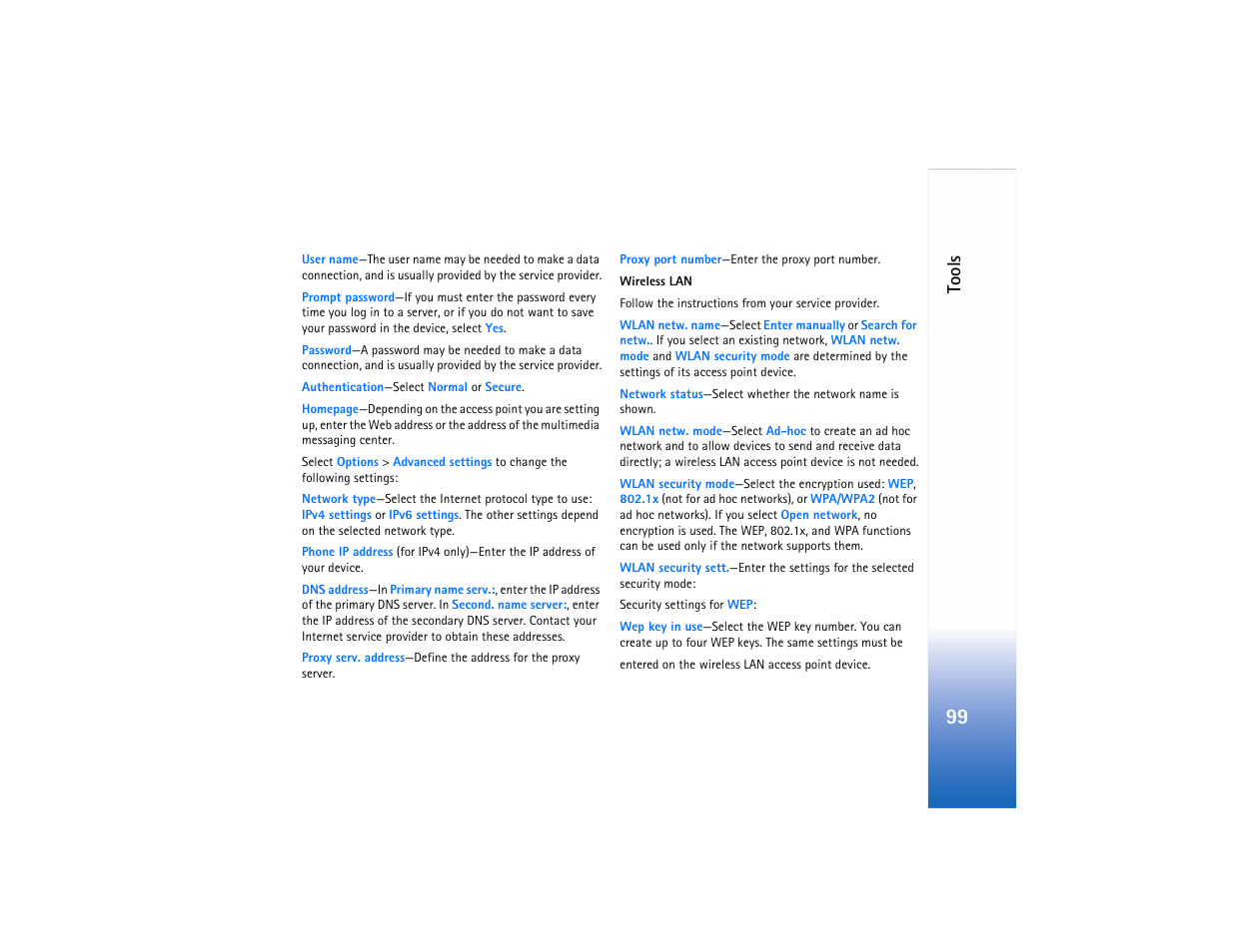Tools | Nokia N80 User Manual | Page 100 / 131