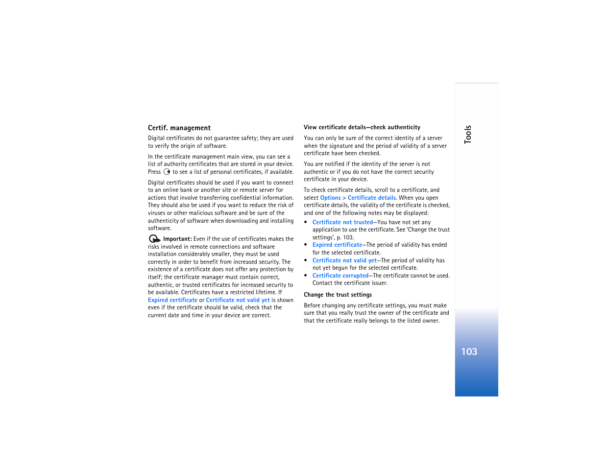 Tools | Nokia N80 User Manual | Page 104 / 131