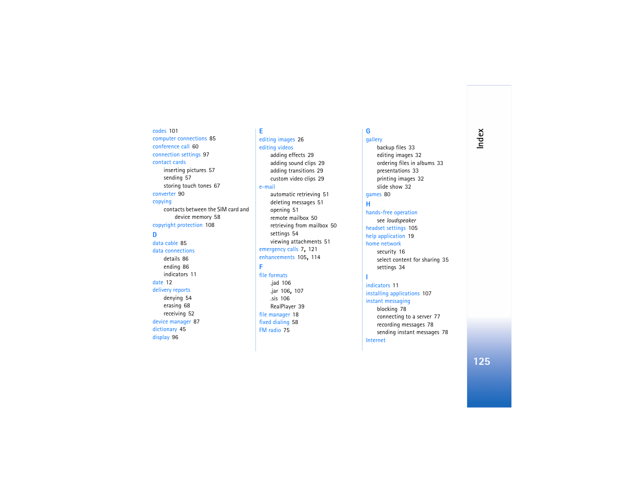 Nokia N80 User Manual | Page 126 / 131