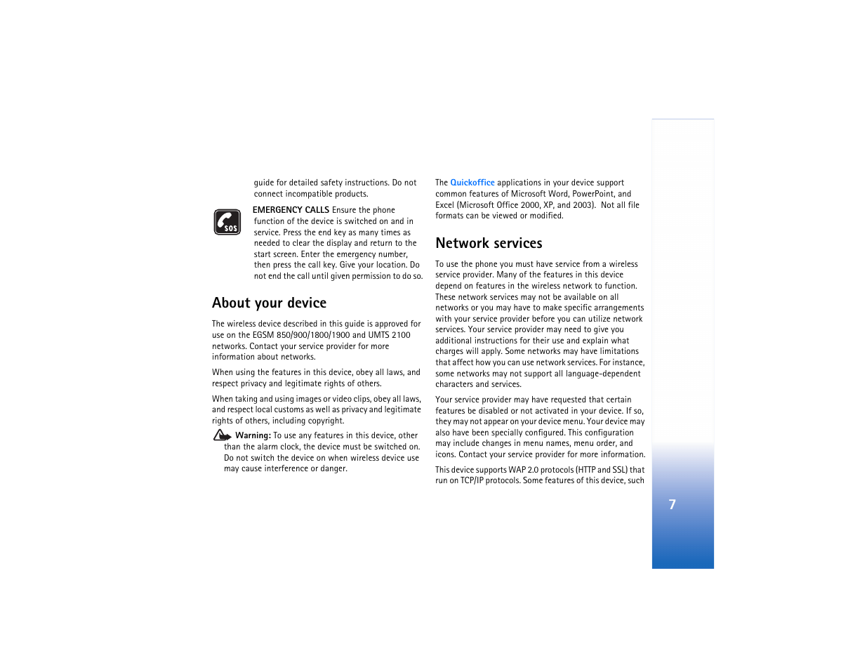 About your device, Network services | Nokia N80 User Manual | Page 8 / 131