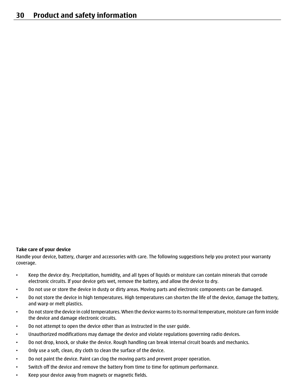 Authenticate hologram, Take care of your device, 30 product and safety information | Nokia C1-01 User Manual | Page 30 / 36