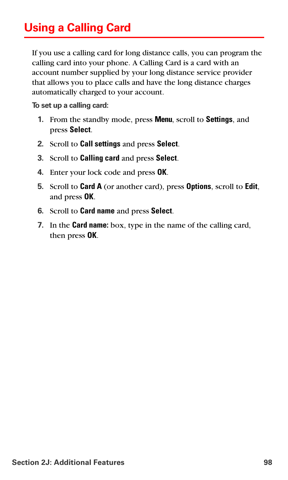 Using a calling card | Nokia 6016i User Manual | Page 106 / 169