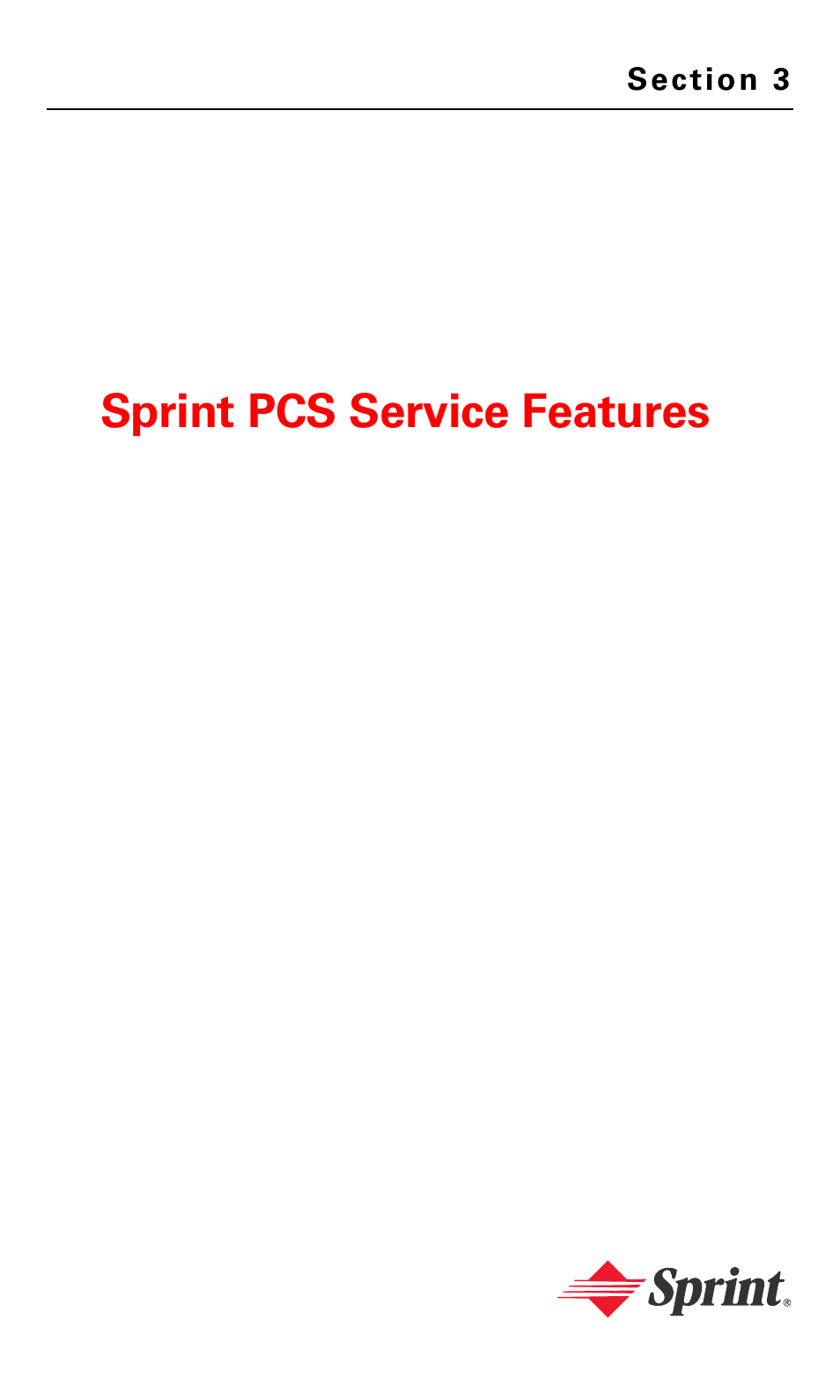 Sprint pcs service features, Section 3: sprint pcs service features | Nokia 6016i User Manual | Page 109 / 169