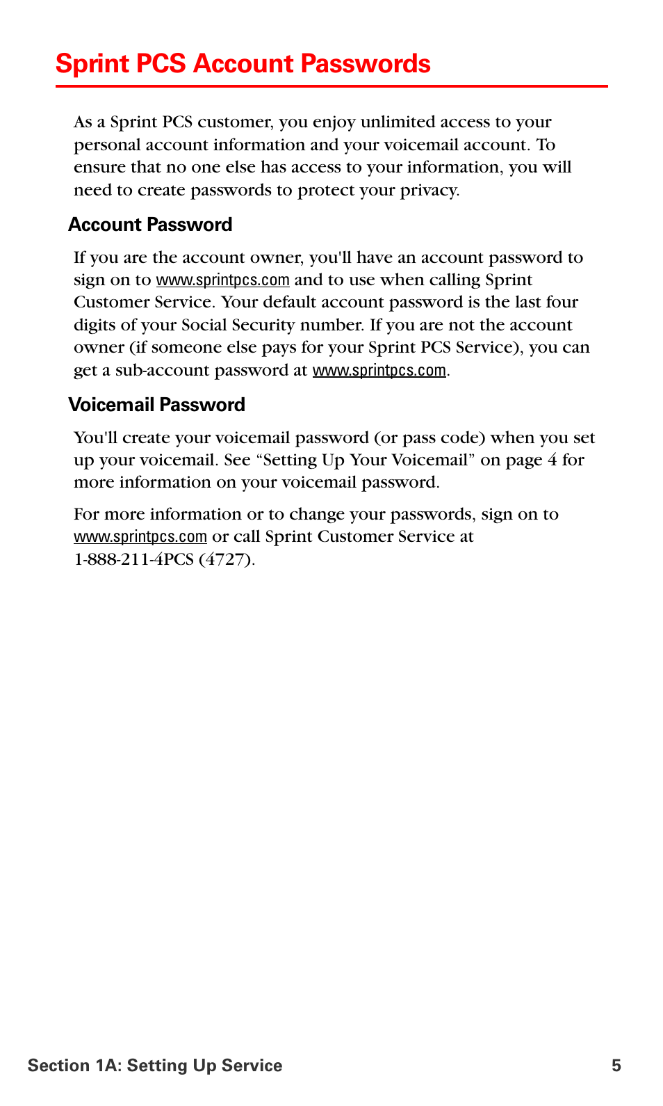 Sprint pcs account passwords | Nokia 6016i User Manual | Page 13 / 169