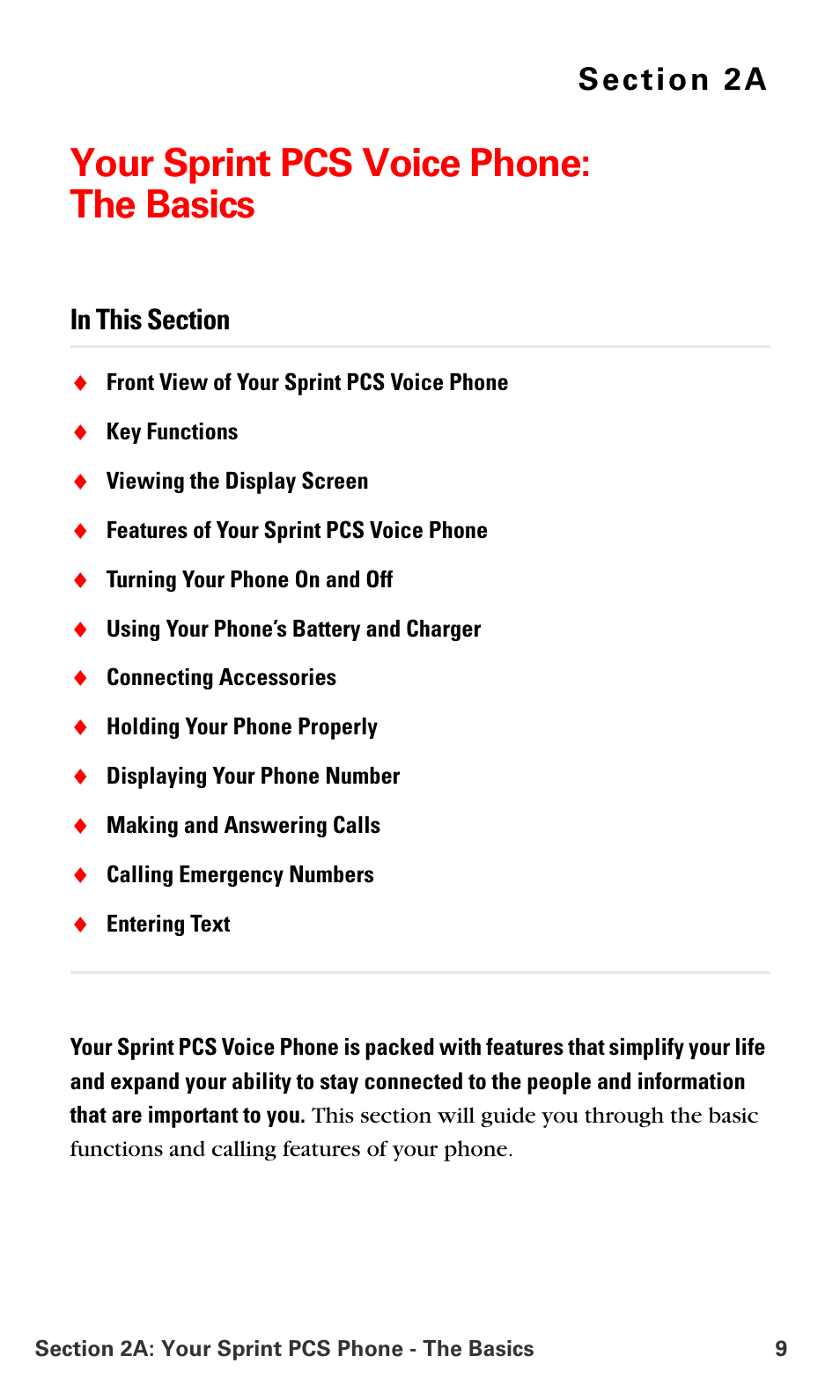 Your sprint pcs voice phone: the basics, 2a.your sprint pcs voice phone: the basics | Nokia 6016i User Manual | Page 17 / 169