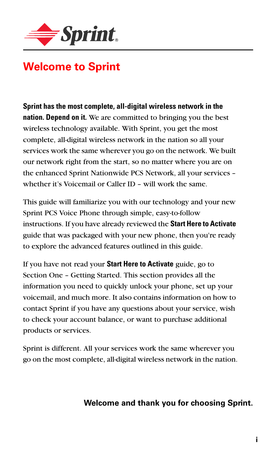 Welcome to sprint | Nokia 6016i User Manual | Page 7 / 169