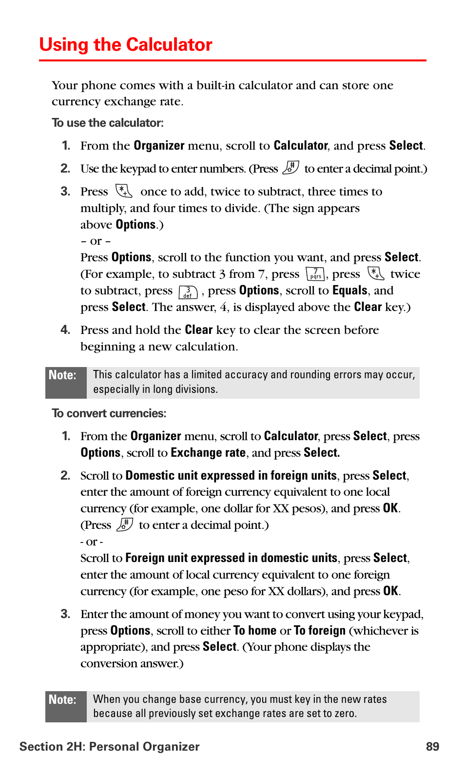 Using the calculator | Nokia 6016i User Manual | Page 97 / 169