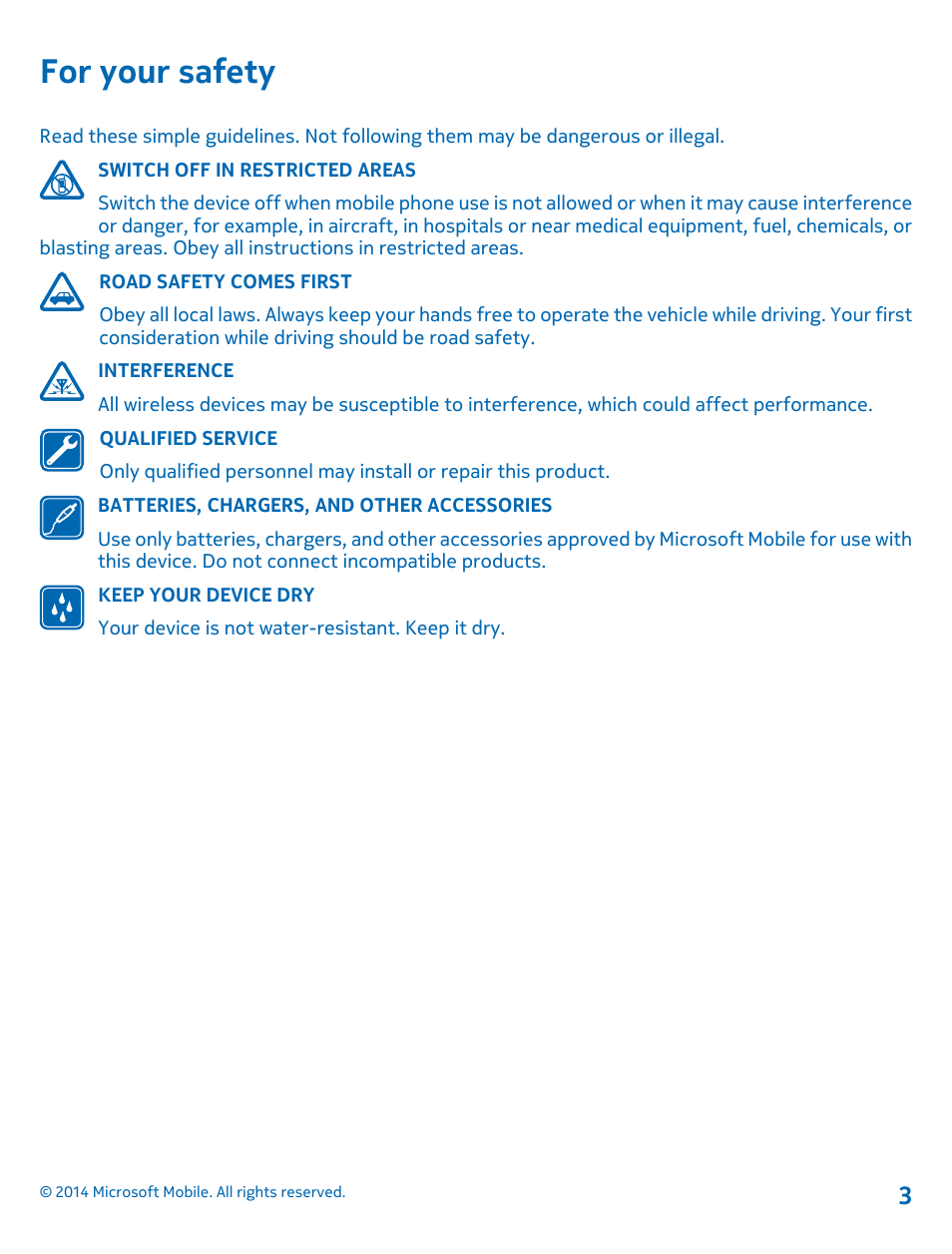 For your safety | Nokia DC-50 User Manual | Page 3 / 12