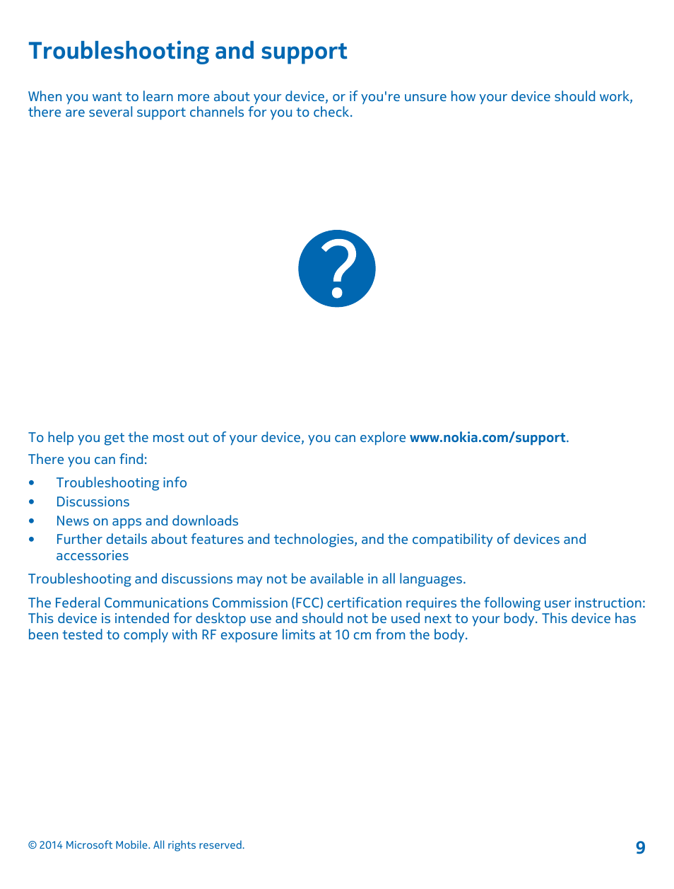 Troubleshooting and support | Nokia DC-50 User Manual | Page 9 / 12