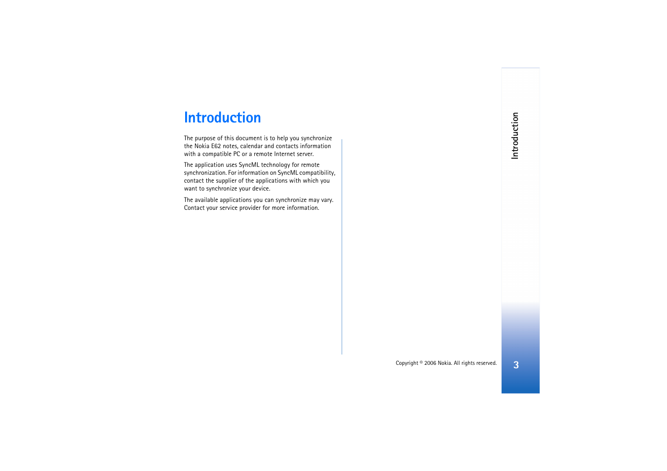 Introduction | Nokia E62 User Manual | Page 3 / 10