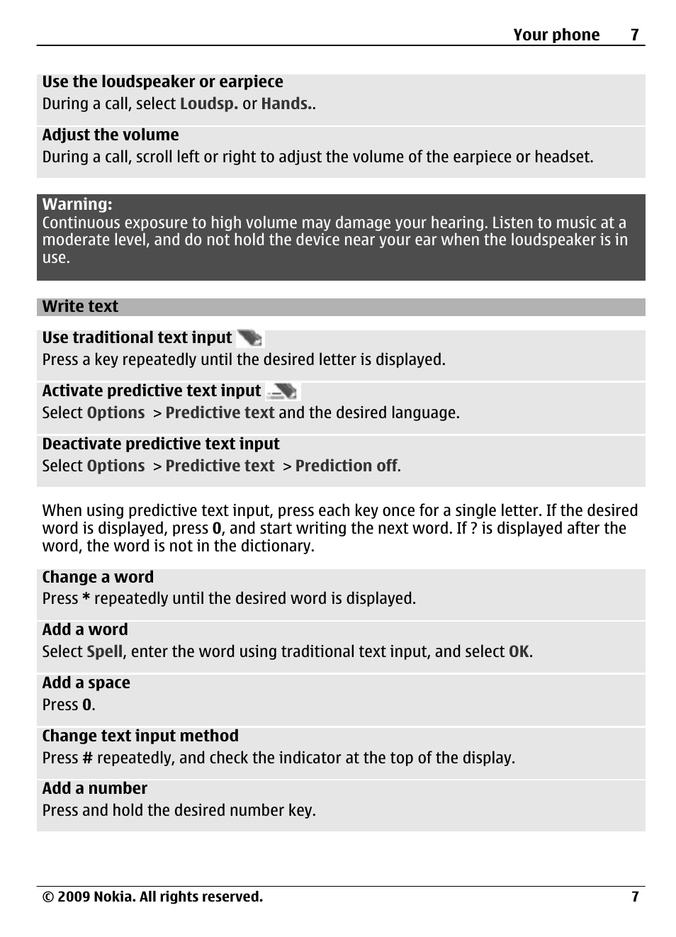 Write text, Message | Nokia 1661 User Manual | Page 7 / 31