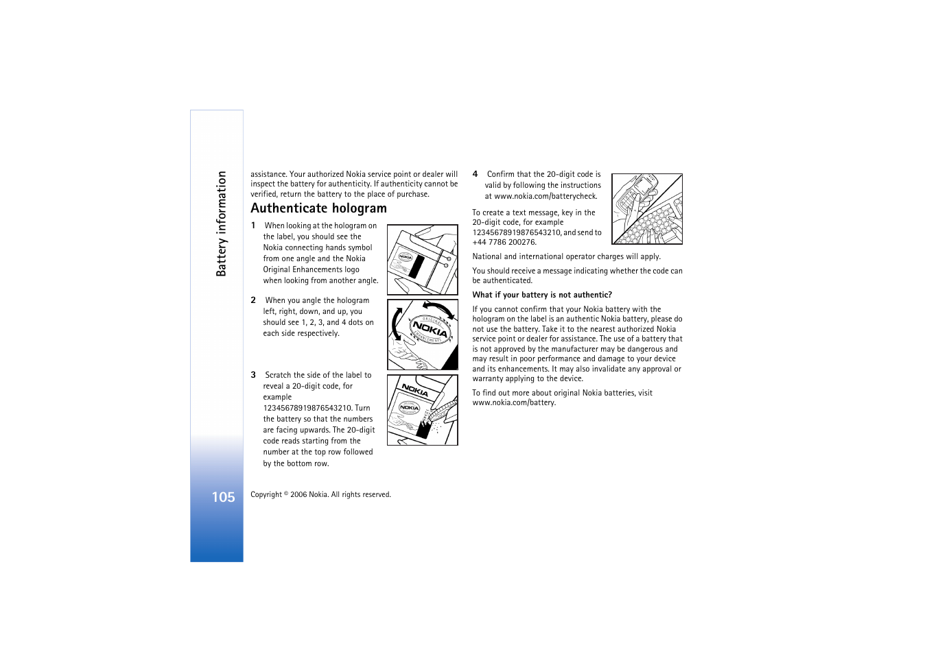 Authenticate hologram | Nokia N71 User Manual | Page 106 / 115