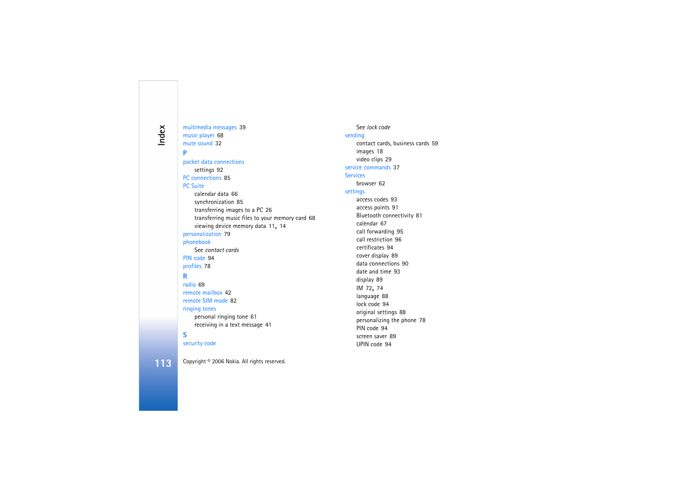 Nokia N71 User Manual | Page 114 / 115