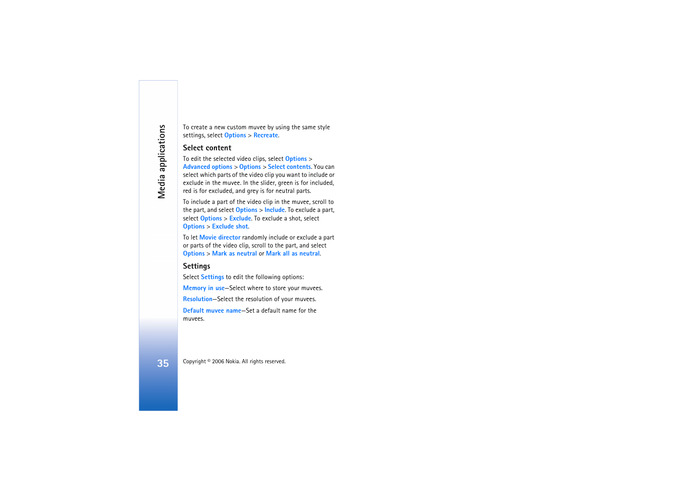 Media applications | Nokia N71 User Manual | Page 36 / 115