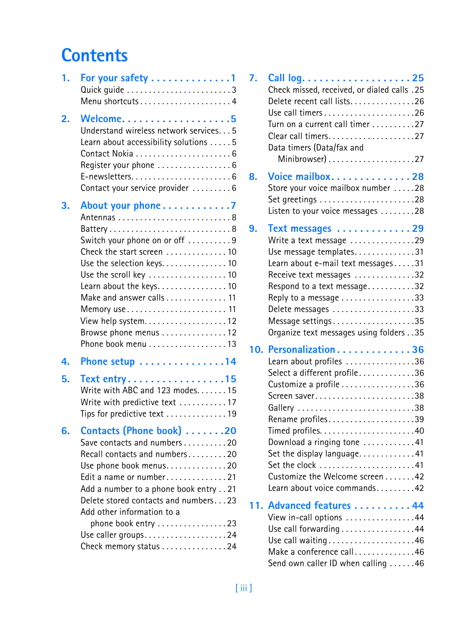 Nokia 3586I User Manual | Page 4 / 103