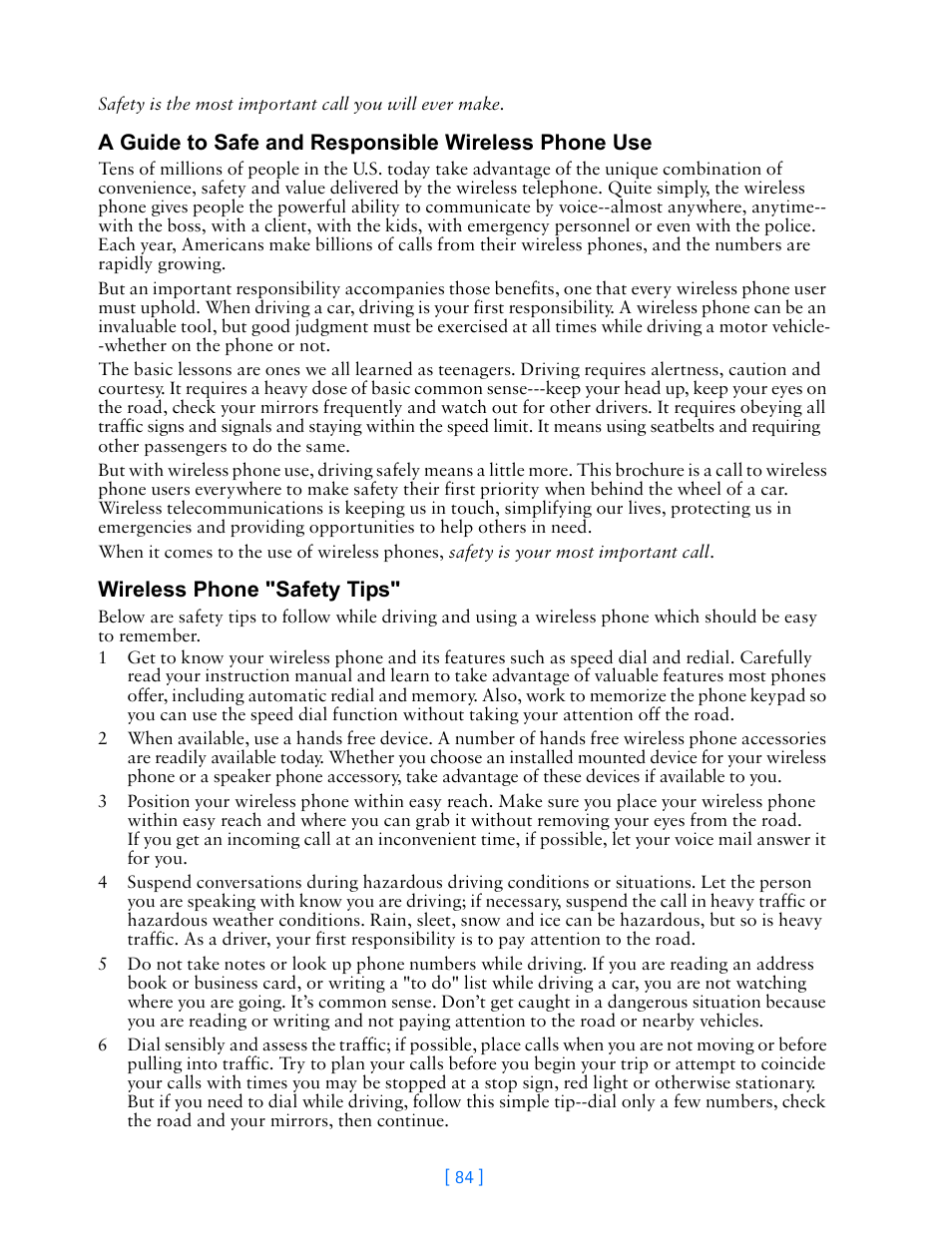 A guide to safe and responsible wireless phone use | Nokia 3586I User Manual | Page 91 / 103