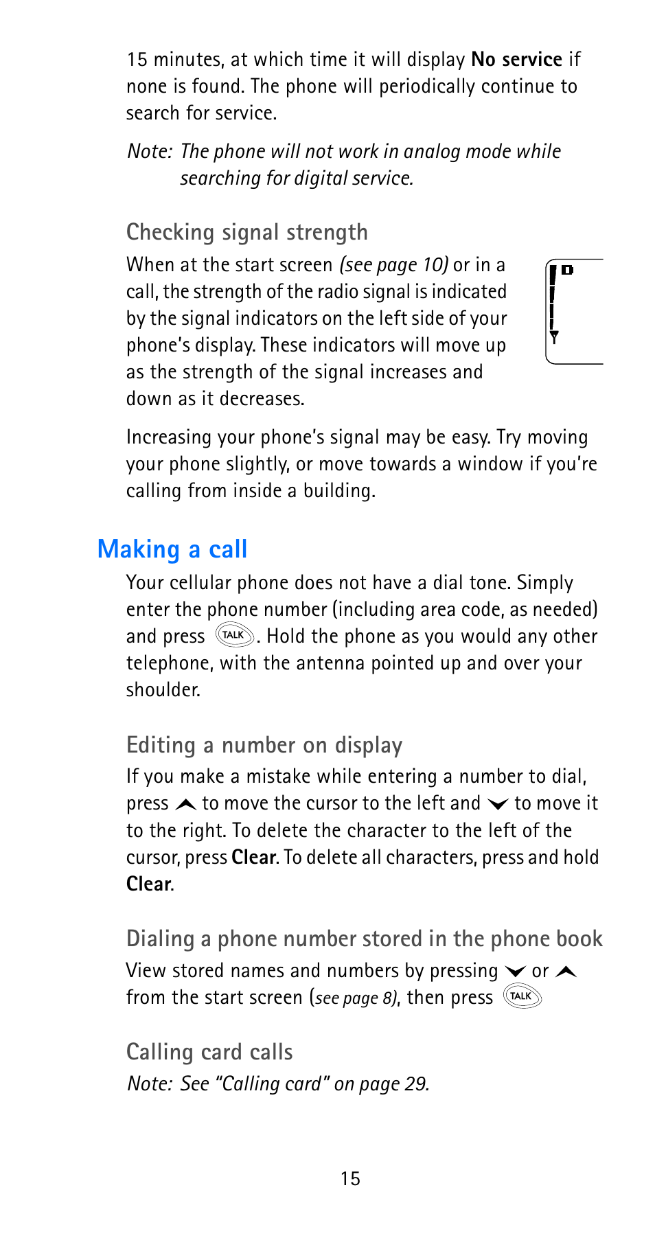 Making a call | Nokia 6185i User Manual | Page 22 / 129