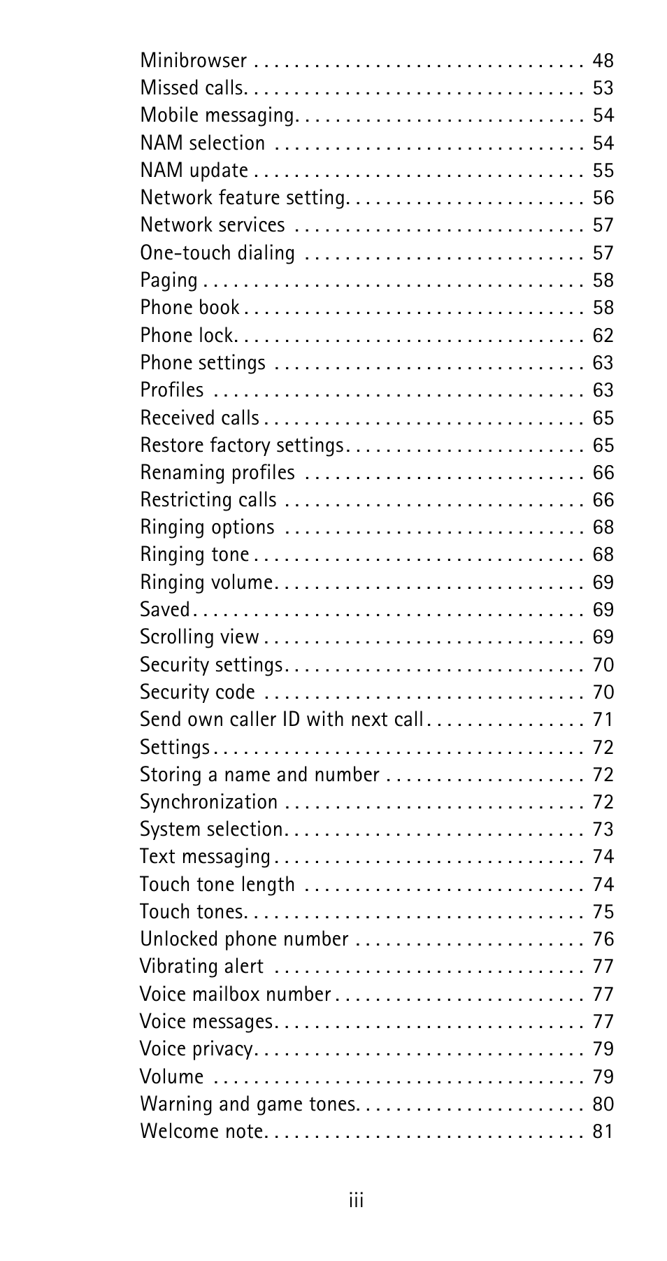 Nokia 6185i User Manual | Page 6 / 129