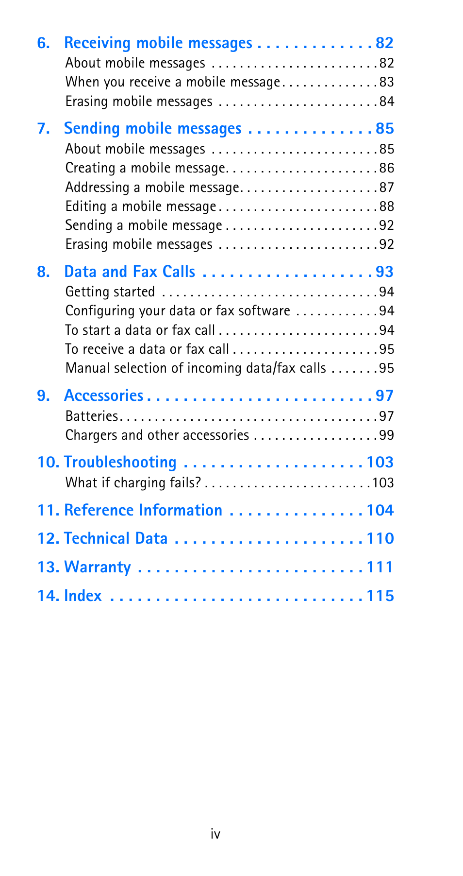 Nokia 6185i User Manual | Page 7 / 129