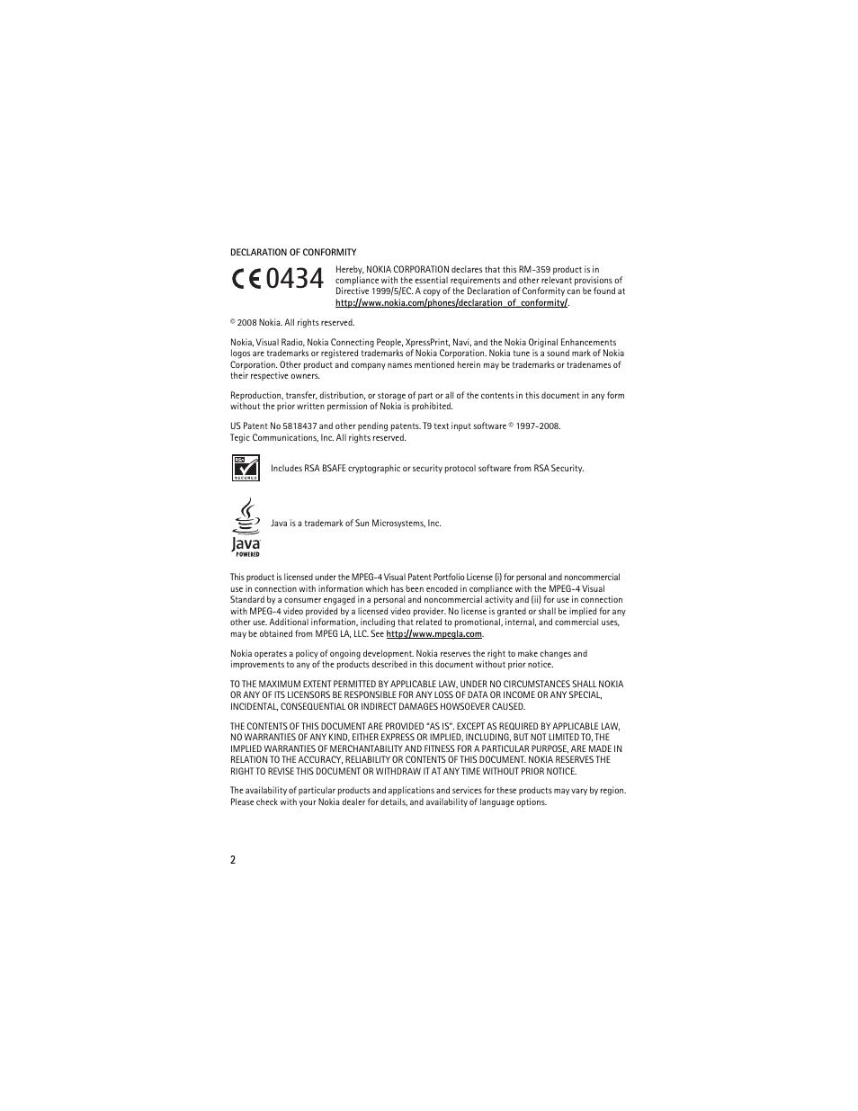 Nokia 5610 XpressMusic User Manual | Page 3 / 121