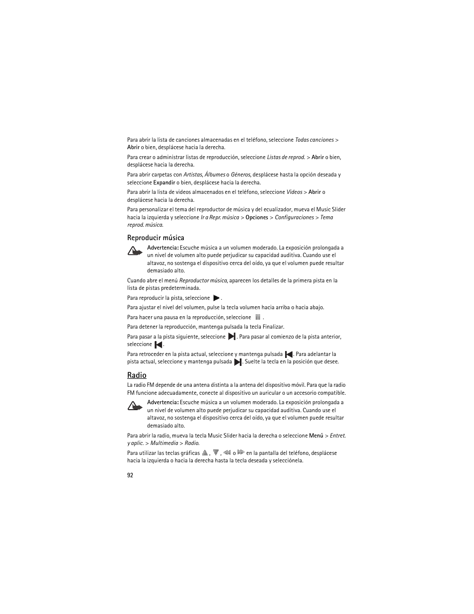 Radio | Nokia 5610 XpressMusic User Manual | Page 93 / 121