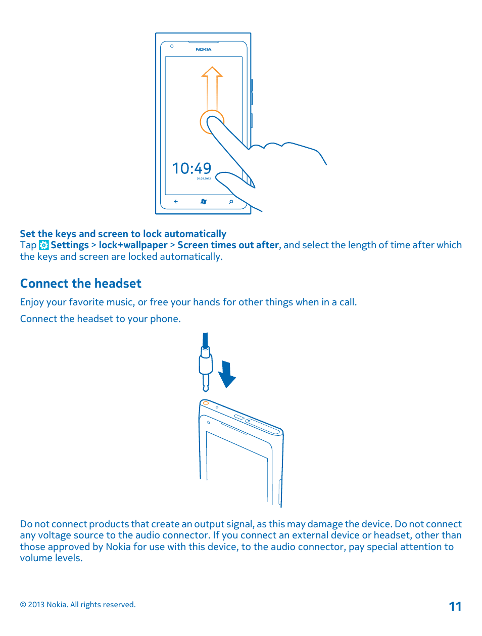 Connect the headset | Nokia Lumia 900 User Manual | Page 11 / 93