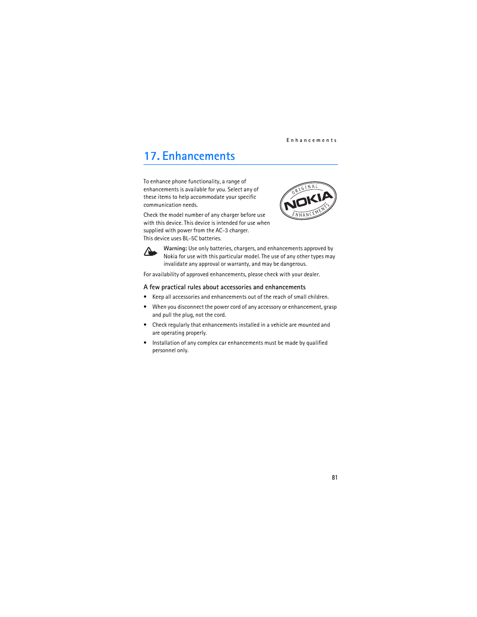 Enhancements | Nokia 6085 User Manual | Page 114 / 233