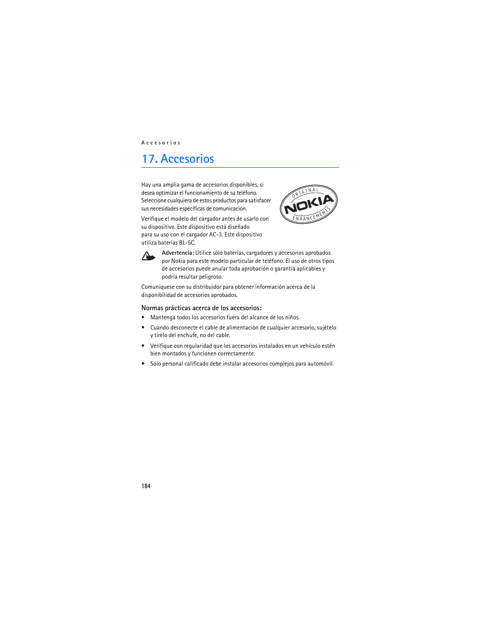 Accesorios | Nokia 6085 User Manual | Page 217 / 233