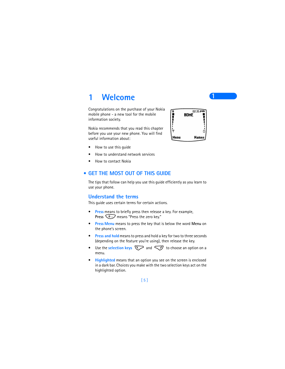 1 welcome, Get the most out of this guide, Understand the terms | Welcome, 1welcome | Nokia 6370 User Manual | Page 12 / 192