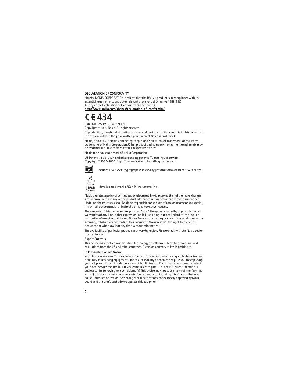 Nokia 6030 User Manual | Page 3 / 129