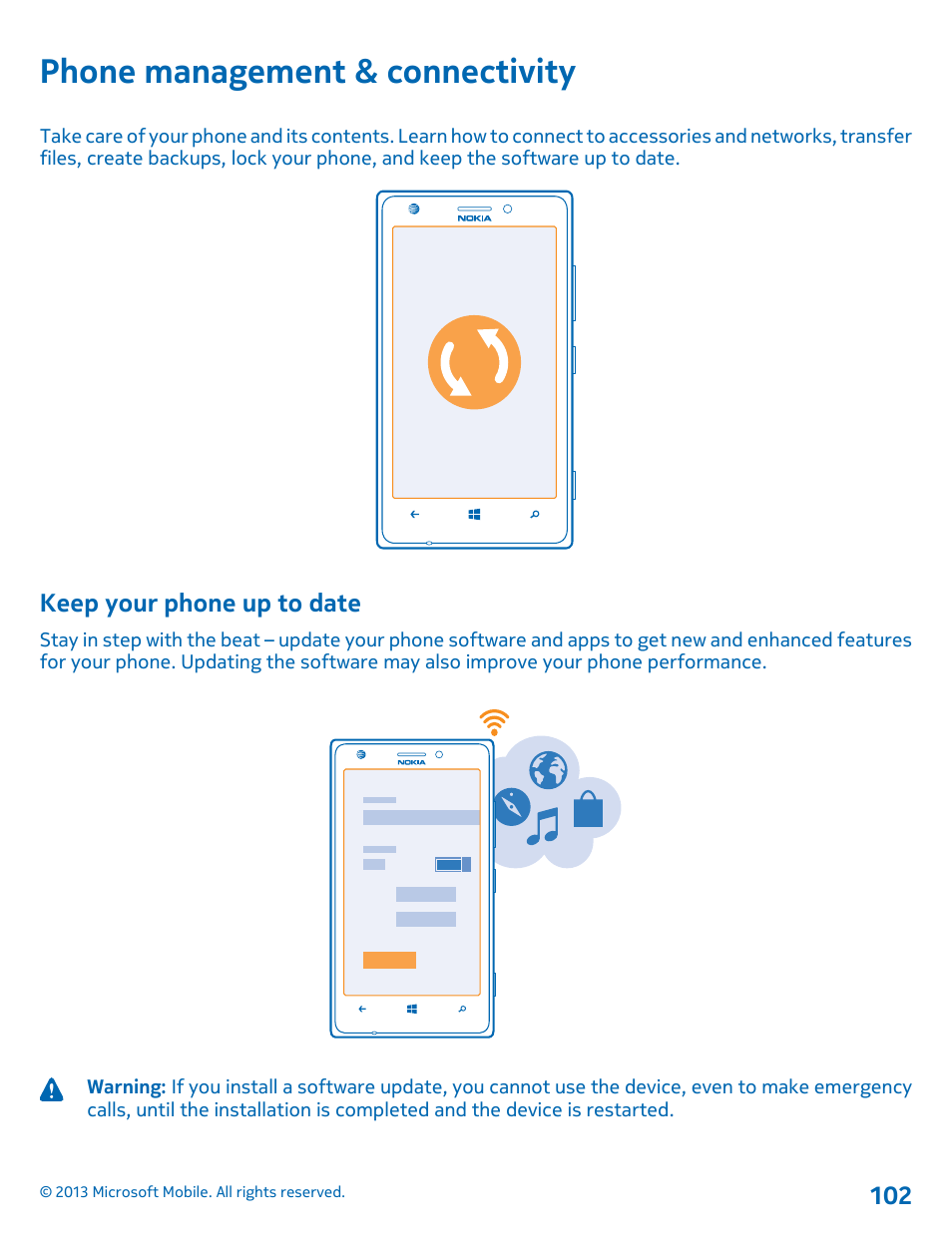 Phone management & connectivity, Keep your phone up to date | Nokia Lumia 925 User Manual | Page 102 / 123