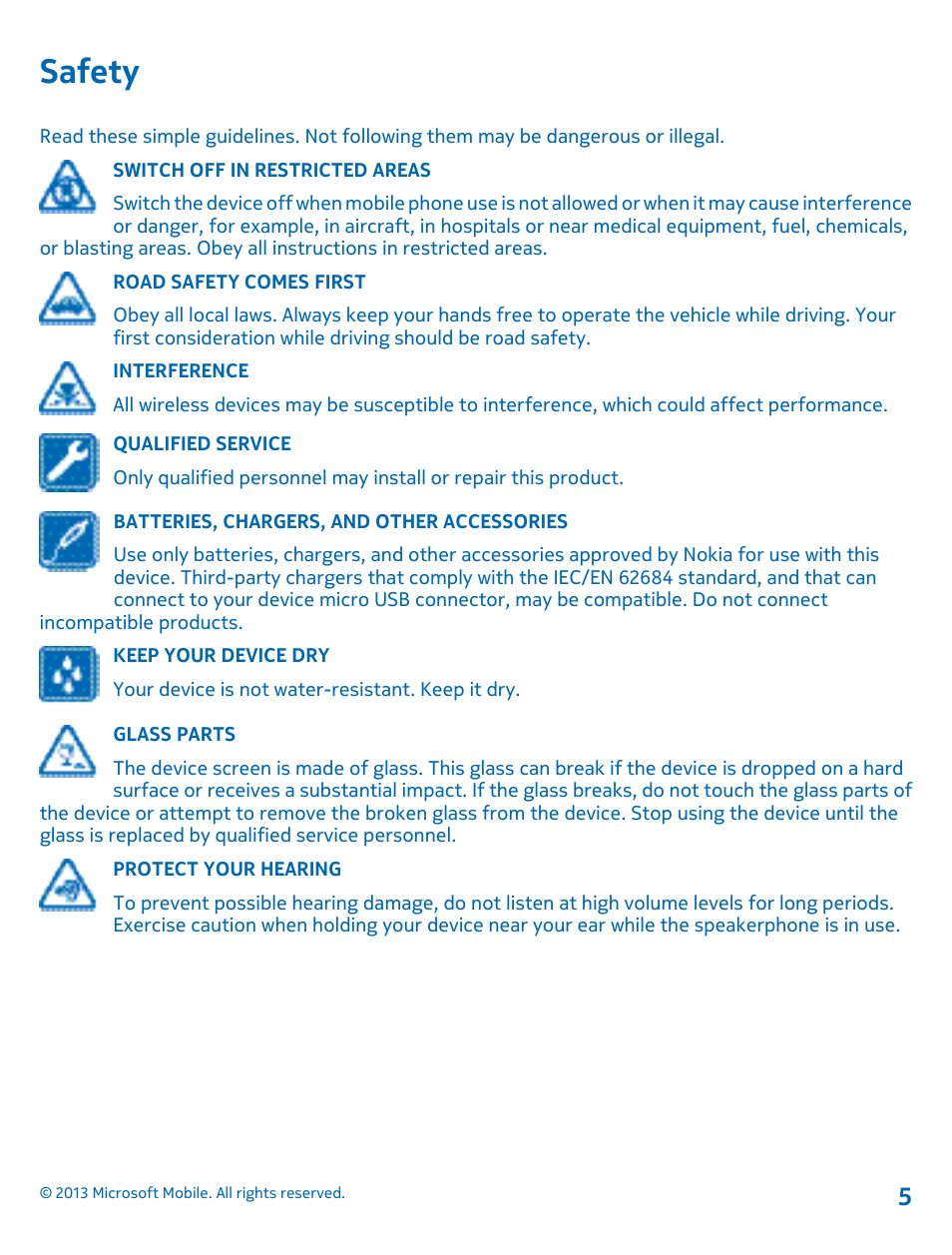 Safety | Nokia Lumia 925 User Manual | Page 5 / 123