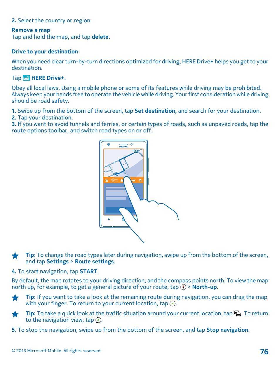 Drive to your destination | Nokia Lumia 925 User Manual | Page 76 / 123