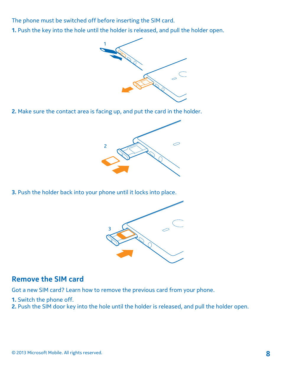 Remove the sim card | Nokia Lumia 925 User Manual | Page 8 / 123