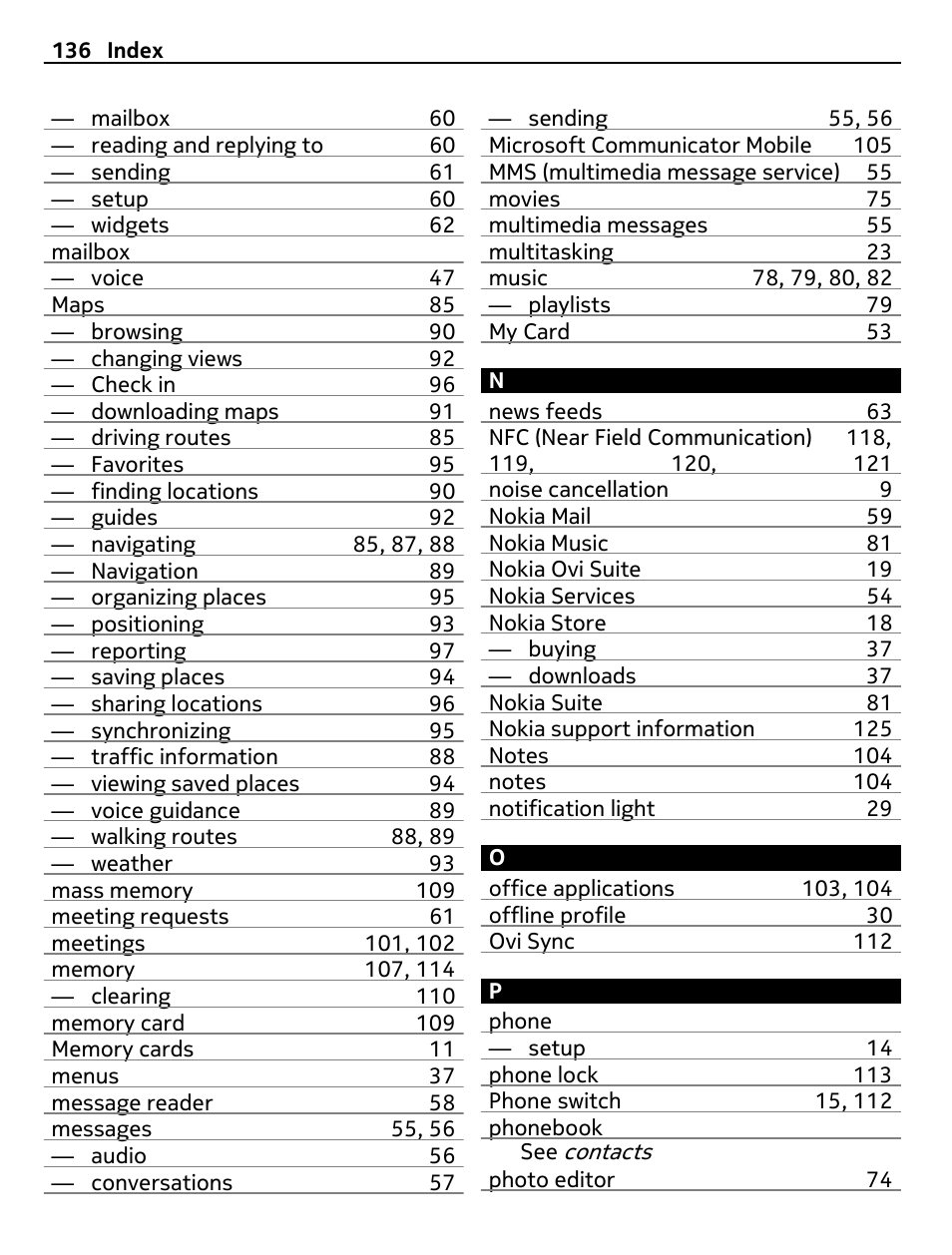 Nokia C7 User Manual | Page 136 / 138