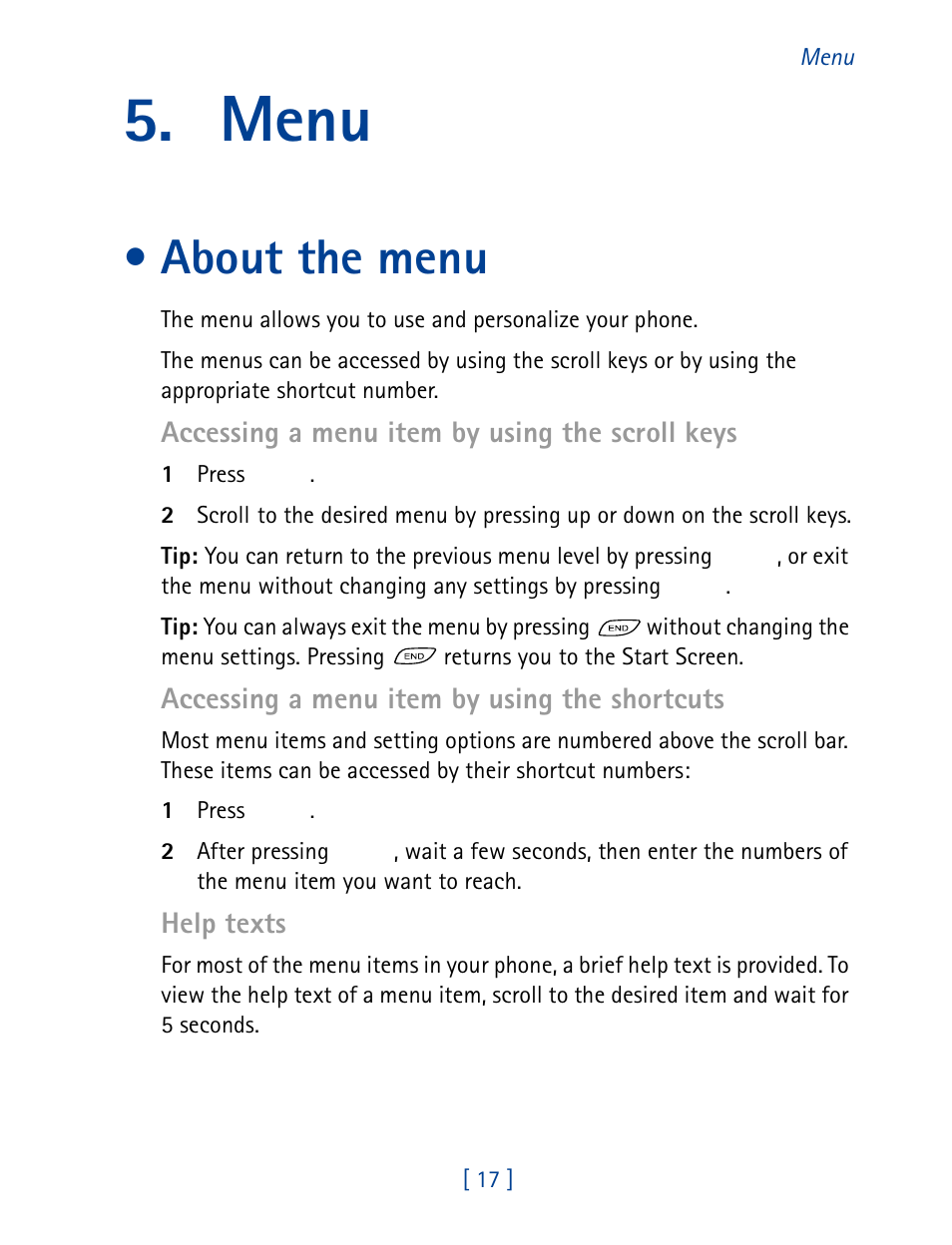 Menu, About the menu | Nokia 8860 User Manual | Page 22 / 113