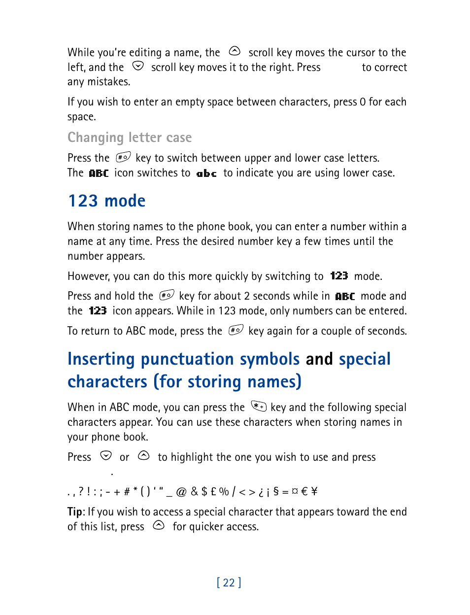 123 mode | Nokia 8860 User Manual | Page 27 / 113