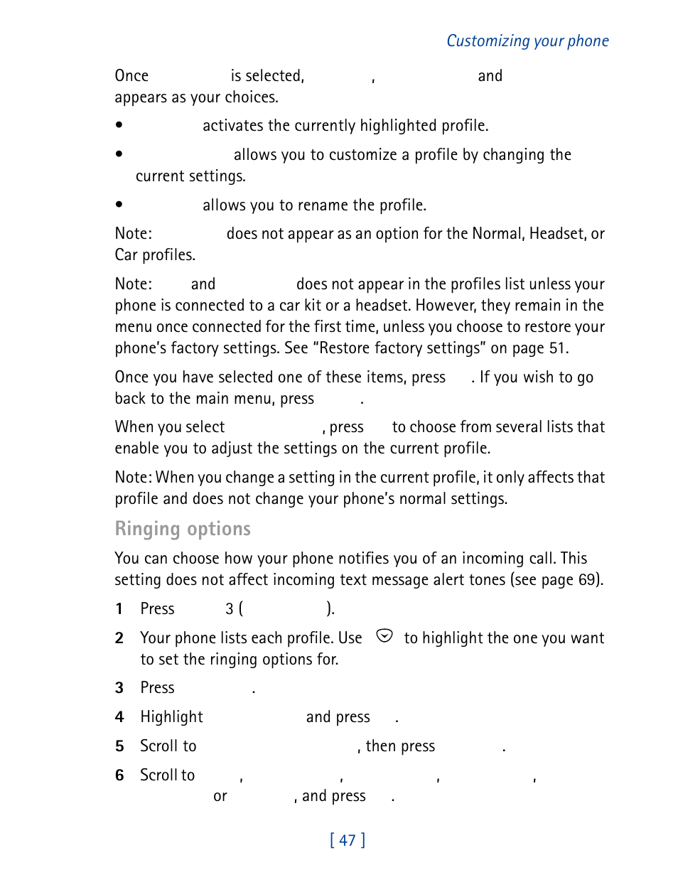 Ringing options | Nokia 8860 User Manual | Page 52 / 113