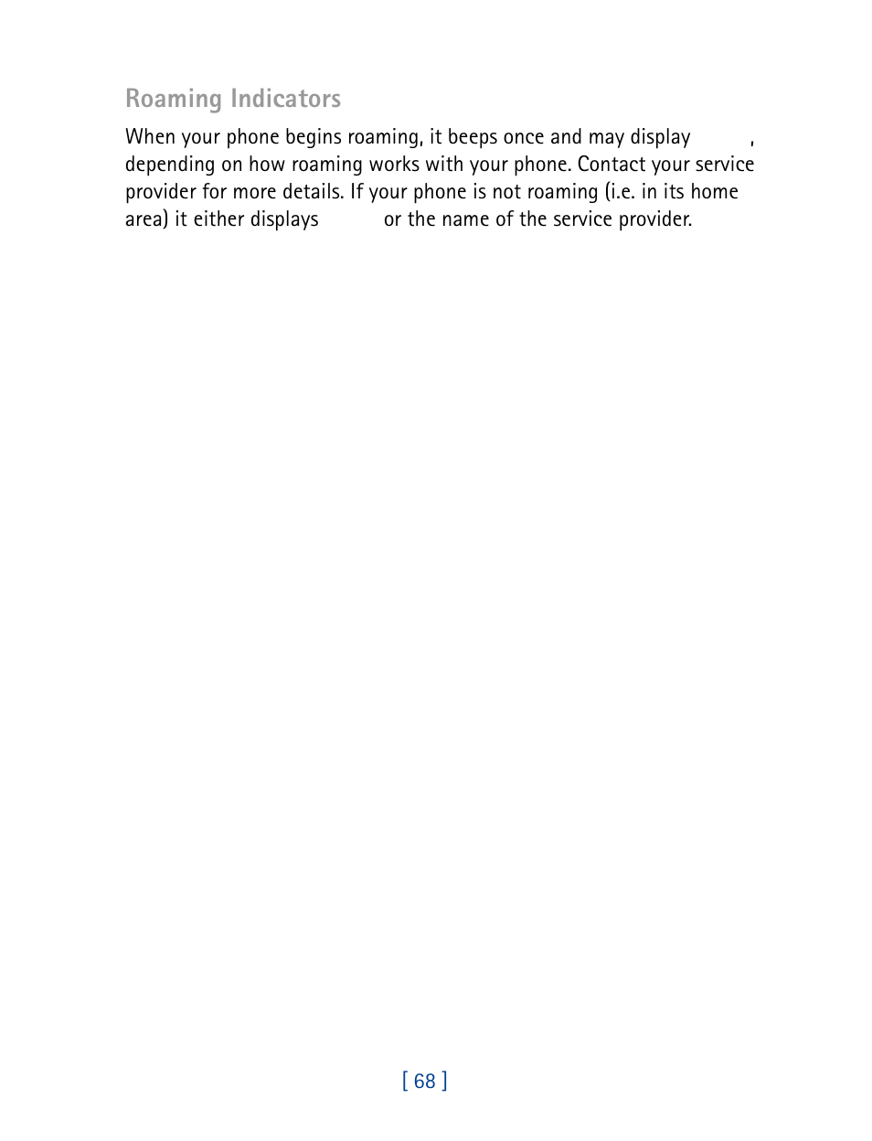 Roaming indicators | Nokia 8860 User Manual | Page 73 / 113