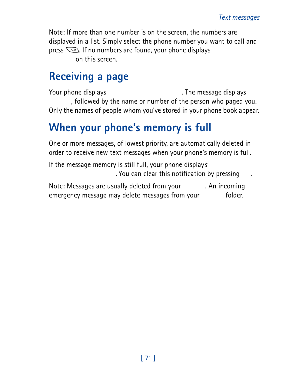 Receiving a page | Nokia 8860 User Manual | Page 76 / 113