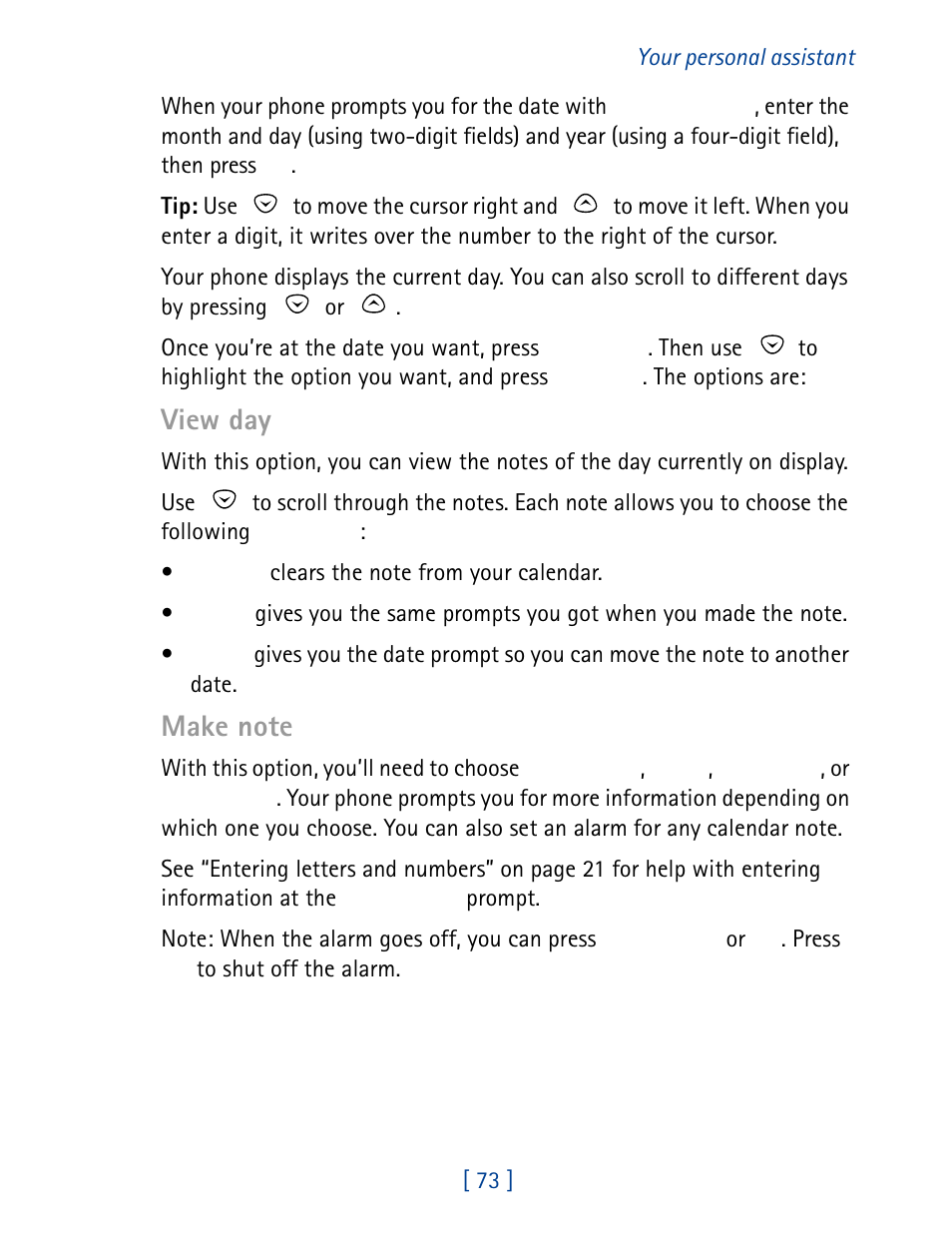 View day | Nokia 8860 User Manual | Page 78 / 113