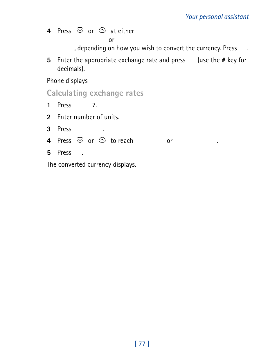 Calculating exchange rates | Nokia 8860 User Manual | Page 82 / 113